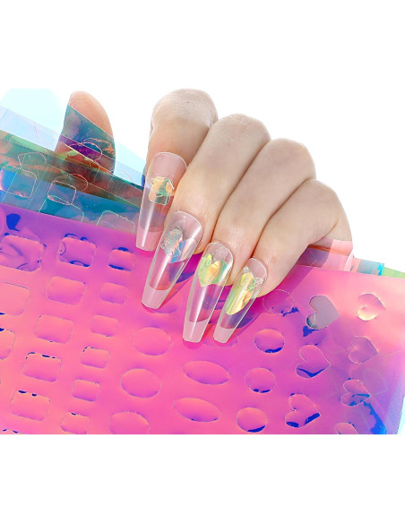 Calcomanías de Uñas Lásers 11 Hojas Zyghjort Coloridas