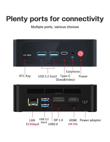 Mini PC Beelink SER5 Ryzen 5 5500U 32GB RAM 500GB SSD 4K