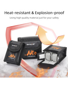 Bolsa Lipo Sinyutia para 2 Baterías DJI NEO a Prueba de Fuego 2