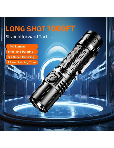 Linterna Recargable SuperFire X60-T 2000 Lúmenes IP44 6 Modos Linterna Recargable SuperFire X60-T 2000 Lúmenes IP44 6 Modos
