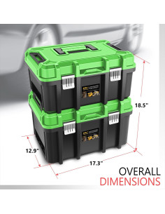 Conjunto de Cajas de Herramientas DNA MOTORING 2 Piezas Verde 2