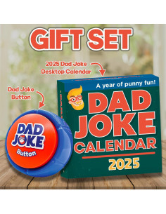 Conjunto de Regalo Eso es Papá 2025: Calendario y Botón de Chistes 2