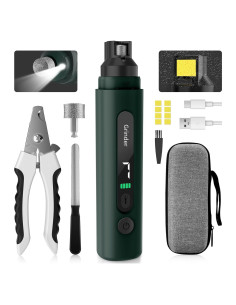 Cortador de Uñas Eléctrico Barkitty Verde 7 Velocidades para Perros