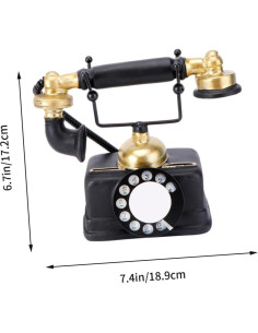 Adorno de Teléfono Vintage NUOBESTY 18.9x10 cm Decoración Retro 2