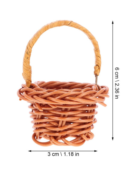 Mini Cestas de Ratán DOITOOL - 10 Pcs Decoración 3x4.5 cm
