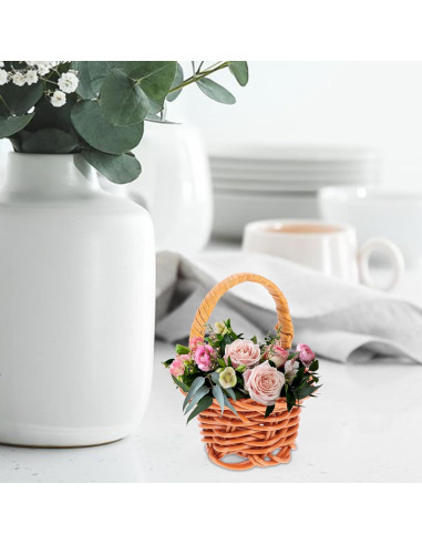 Mini Cestas de Ratán DOITOOL - 10 Pcs Decoración 3x4.5 cm