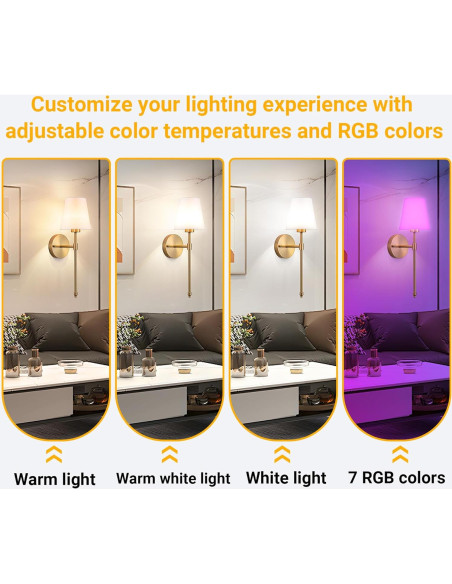 Aplique de pared inalámbrico Vimhou dorado 50.8 cm 2 pack