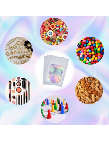 100 Bolsas Ziplock Holográficas SOFPLATE 10x7cm Resellables