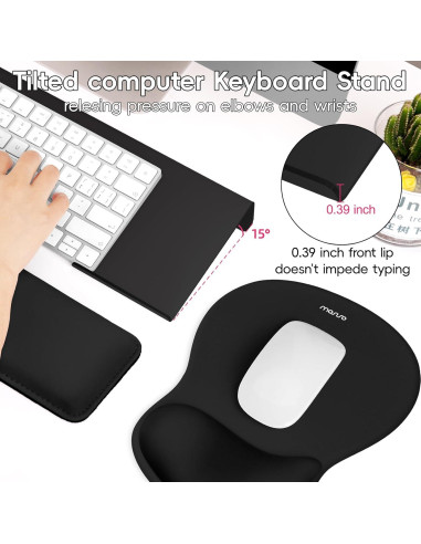 Soporte para Teclado y Reposamuñecas MOSISO Negro Ergonómico