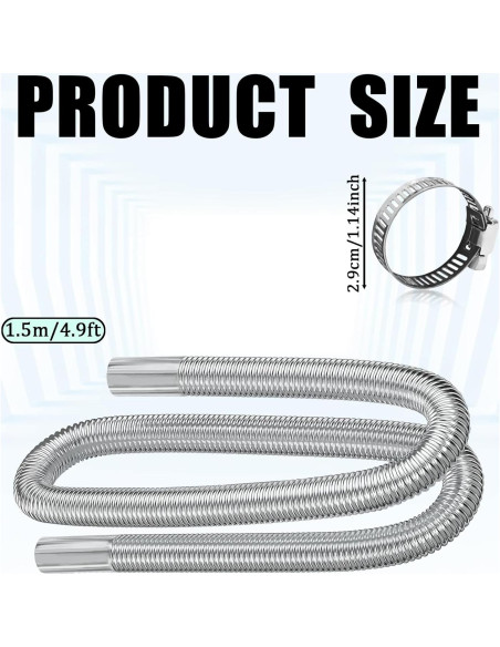 Tubería de Escape Flexible KUQUTIDY 149.86 cm Acero Inoxidable