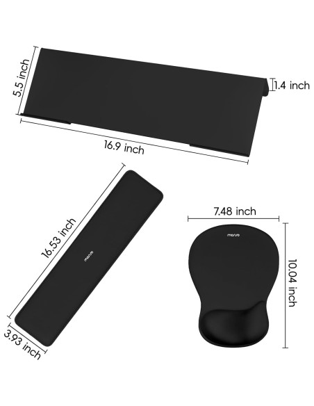 Soporte para Teclado y Reposamuñecas MOSISO Negro Ergonómico