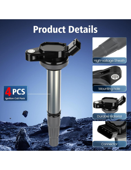 Juego de 4 Bobinas de Encendido BULIAZY UF596 para Toyota