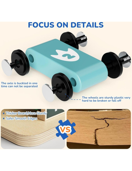 Pista de Carreras de Madera AmazingJoy con 6 Coches Dinosaurio