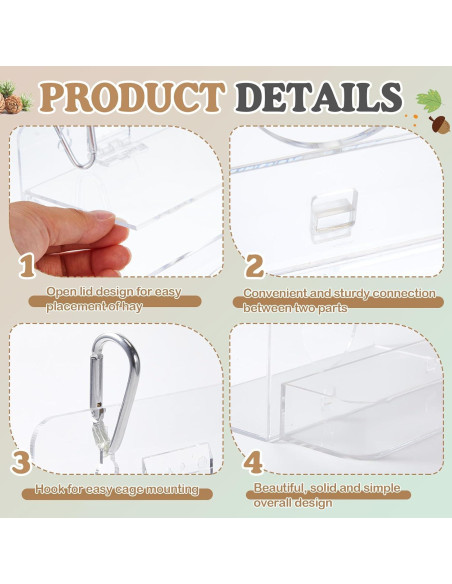 Alimentador de Heno para Conejos Honeydak 25x18 cm Acrílico