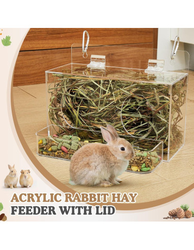 Alimentador de Heno para Conejos Honeydak 25x18 cm Acrílico