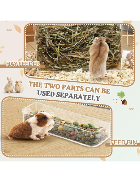 Alimentador de Heno para Conejos Honeydak 25x18 cm Acrílico