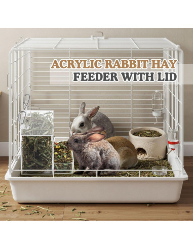 Alimentador de Heno para Conejos Honeydak 25x18 cm Acrílico