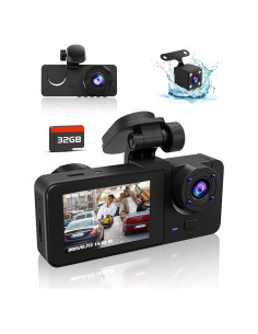 Cámara de tablero 4K EMRSTORES con cámara trasera 1080P y 32GB