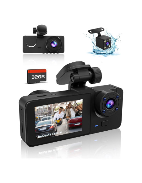 Cámara de tablero 4K EMRSTORES con cámara trasera 1080P y 32GB