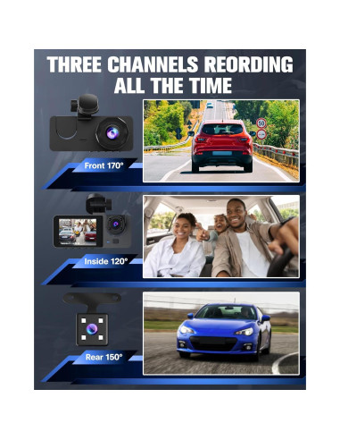 Cámara de tablero 4K EMRSTORES con cámara trasera 1080P y 32GB