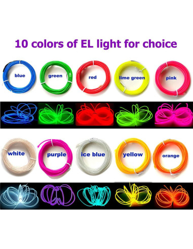 Alambre Neón Azul 5m TiTiToo Flexible para Decoración DIY