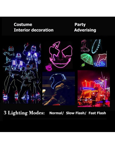 Alambre Neón Azul 5m TiTiToo Flexible para Decoración DIY