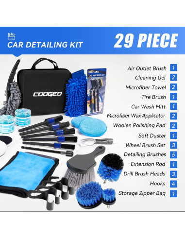 Kit de Detalle de Coche COOGEO 28 Piezas con Accesorios