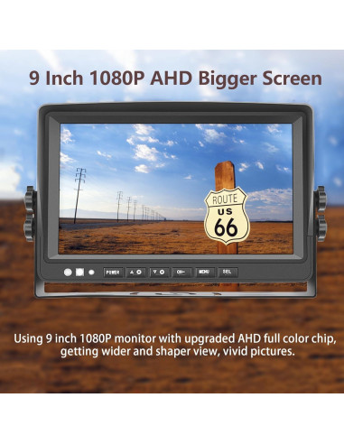 Sistema de Cámara de Respaldo RVInWest 9" 1080P Cableado HD