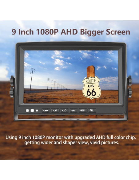Sistema de Cámara de Respaldo RVInWest 9" 1080P Cableado HD