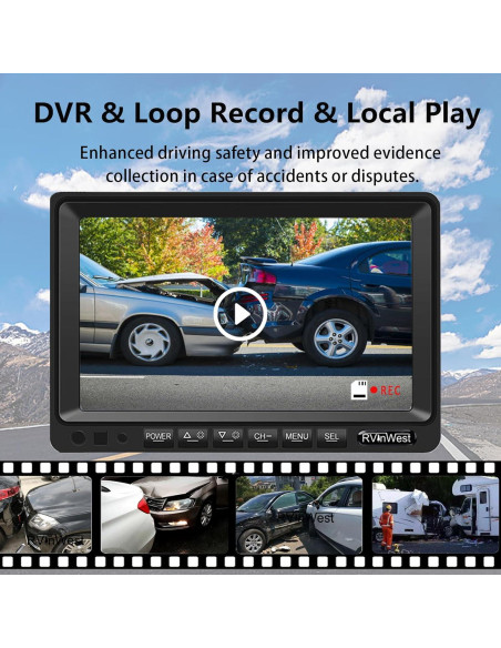 Sistema de Cámara de Respaldo RVInWest 9" 1080P Cableado HD