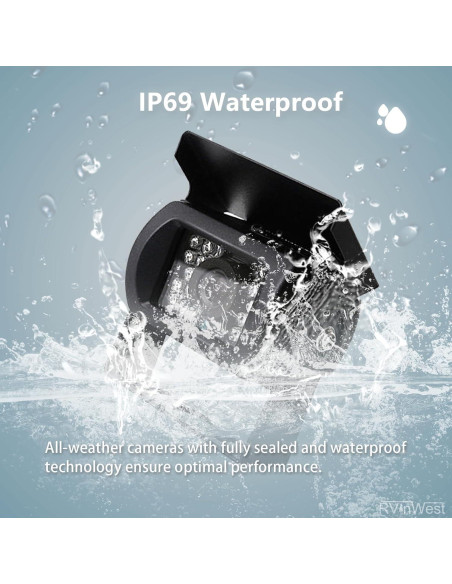 Sistema de Cámara de Respaldo RVInWest 9" 1080P Cableado HD