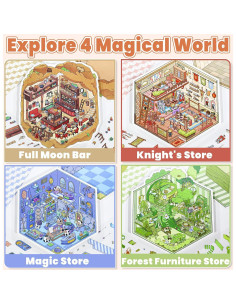 4 Sets Stickers 3D NiXianLinGo - Escenas Mágicas para Adultos y Niños 2