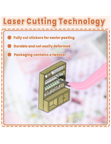 4 Sets Stickers 3D NiXianLinGo - Escenas Mágicas para Adultos y Niños