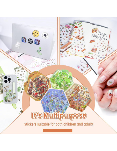 4 Sets Stickers 3D NiXianLinGo - Escenas Mágicas para Adultos y Niños