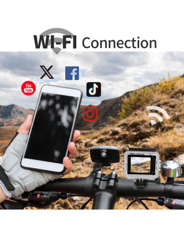 Cámara de Acción Cecosy D800 4K 30FPS Impermeable 30M