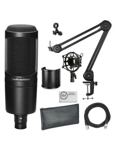 Micrófono de condensador Audio-Technica AT2020 con accesorios