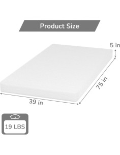 Colchón Twin PayLessHere 5 Pulgadas Espuma de Memoria Gel 2