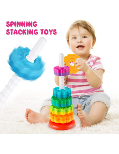 Juguete de Apilamiento Giratorio Eivaai para Bebés 6-36 Meses 2