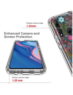 Funda Protectora Floral para Huawei Y9 Prime 2019 con Protector 2