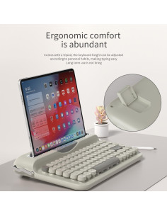 Teclado Inalámbrico Retro Ajazz AF84 con Soporte para Dispositivos 2