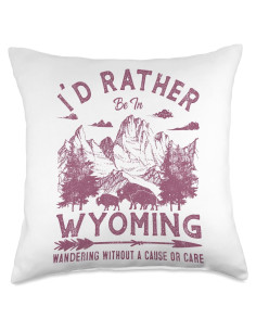 Cojín Vintage 18x18" Excursionistas Wyoming Naturaleza