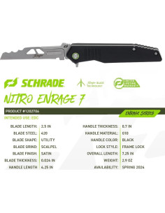 Cuchillo Plegable Schrade Nitro Enrage 7 con Hojas Reemplazables 2