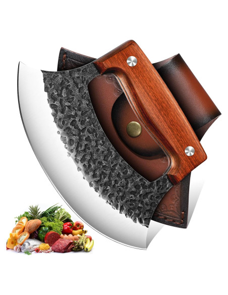 Cuchillo Ulu Forjado a Mano TIVOLI - Acero Alto Carbono 18cm Cuchillo Ulu Forjado a Mano TIVOLI - Acero Alto Carbono 18cm