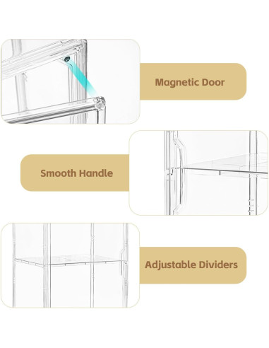 Caja de Exhibición Acrílica Fommt para 6-7 Muñecas Labubu