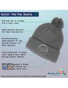 Gorro Pom Pom Unisex Elefante Bordado Speedy Pros - Gris Claro 2