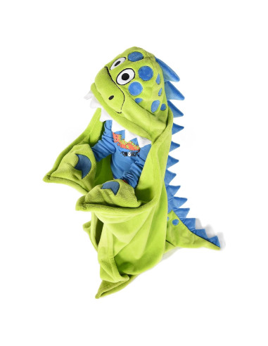 Manta con Capucha Dino-snore Lazy One para Niños 127x114 cm