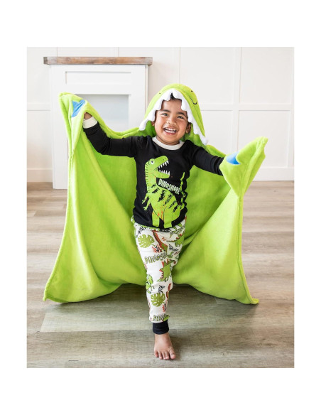 Manta con Capucha Dino-snore Lazy One para Niños 127x114 cm Manta con Capucha Dino-snore Lazy One para Niños 127x114 cm