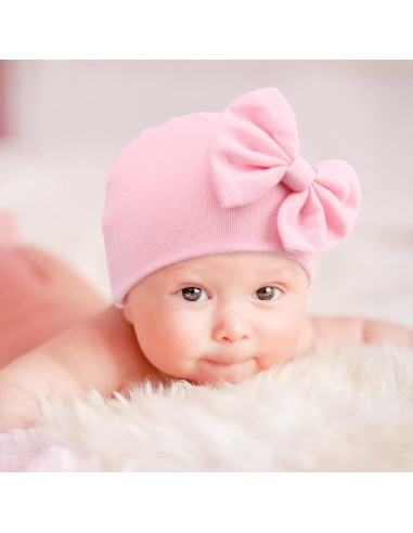 Gorras para Bebés BQUBO con Lazo Algodón 0-6 Meses Pack 5