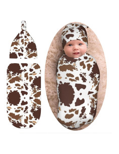 Manta de Envoltura para Bebés Sanghing con Sombrero Estampado de Vaca