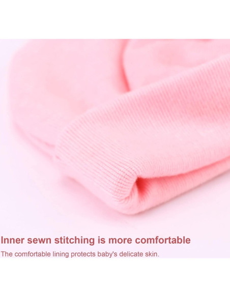 Gorras para Bebés BQUBO con Lazo Algodón 0-6 Meses Pack 5